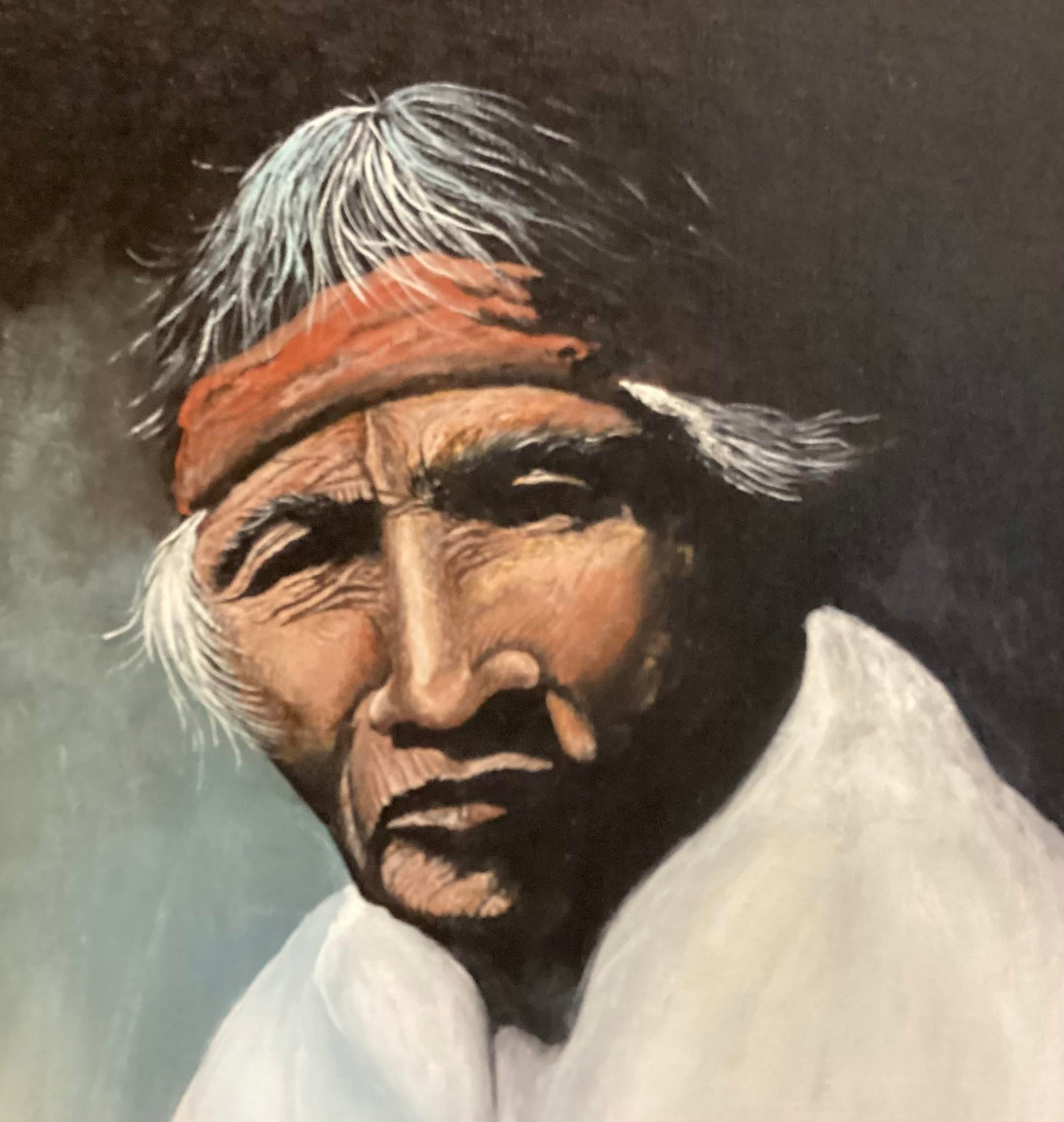 Mid 20th Century Native American Portrait of Elder. - 2