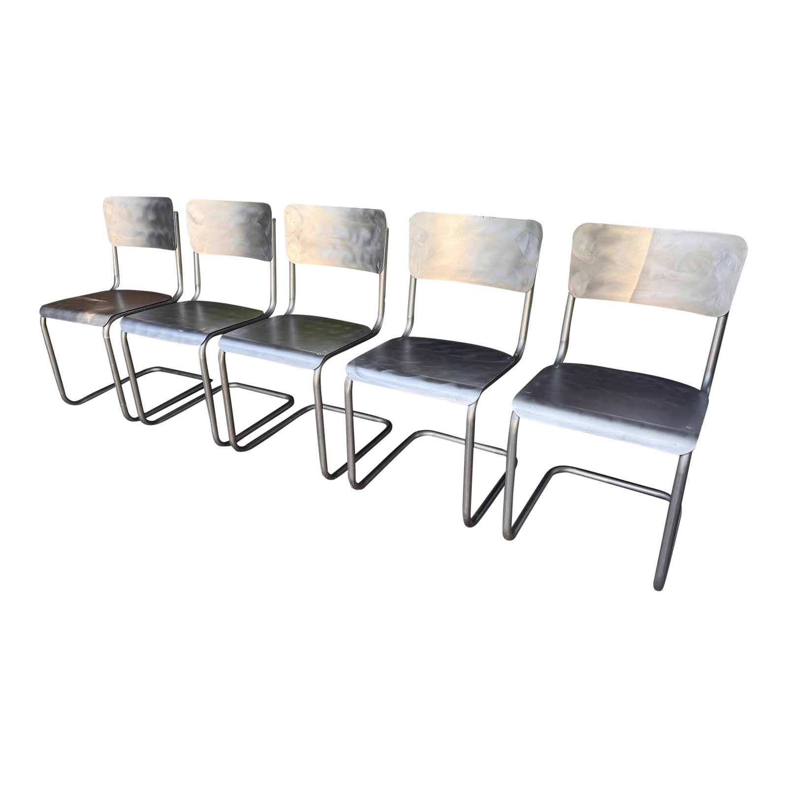 Vintage Metal Schoolhouse Chairs Set of 5 From Restoration Hardware's Retired Collection (1 of 4)