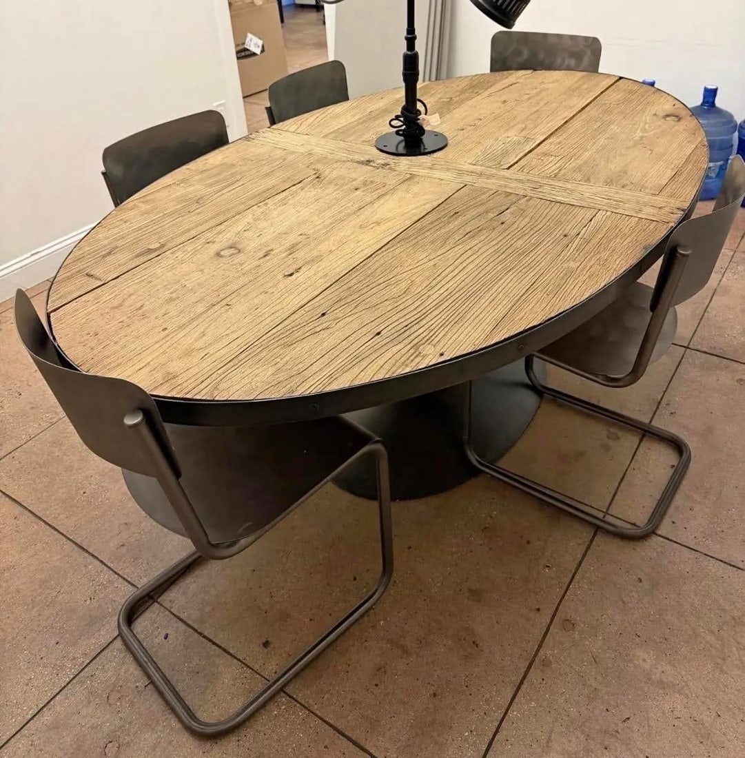 Vintage Metal Schoolhouse Chairs Set of 5 From Restoration Hardware's Retired Collection - 2