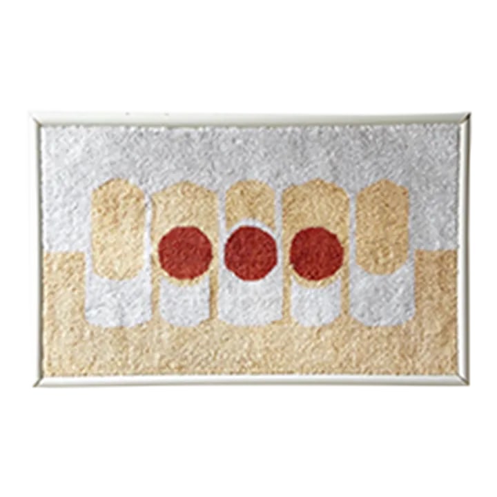 Mid Century Modern Fabric Art: Exceptional mid century modern hand made shag. It's can be displayed as is or flipped over. Condition: Alterations: Original Condition Unaltered Imperfections: Some Imperfections Condition Notes: No