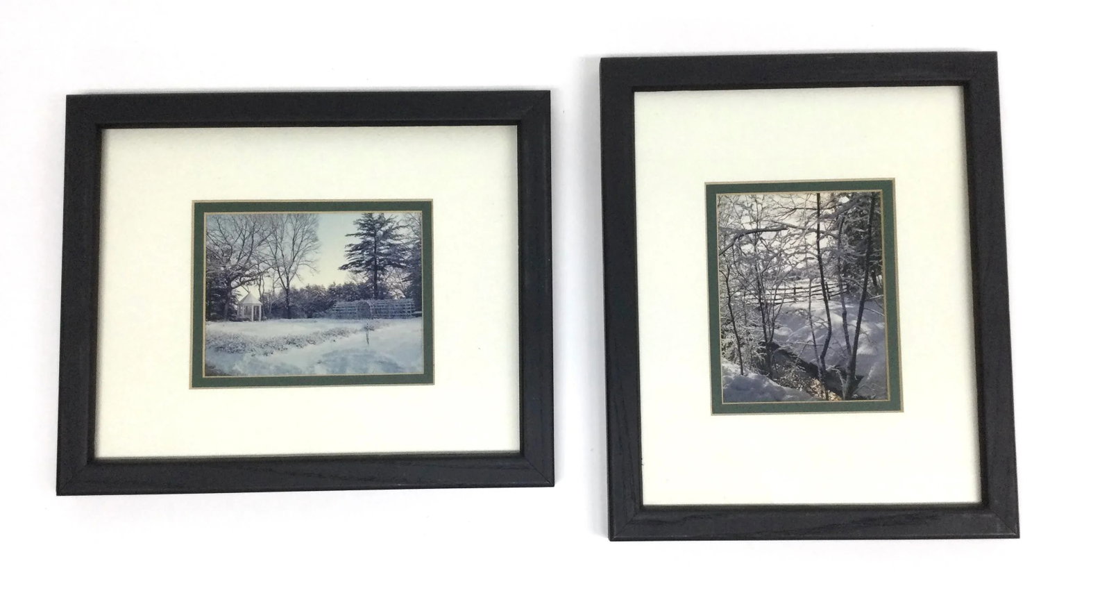 Vintage Set of Framed Photography Prints Scenic Winter Wonderland - 12