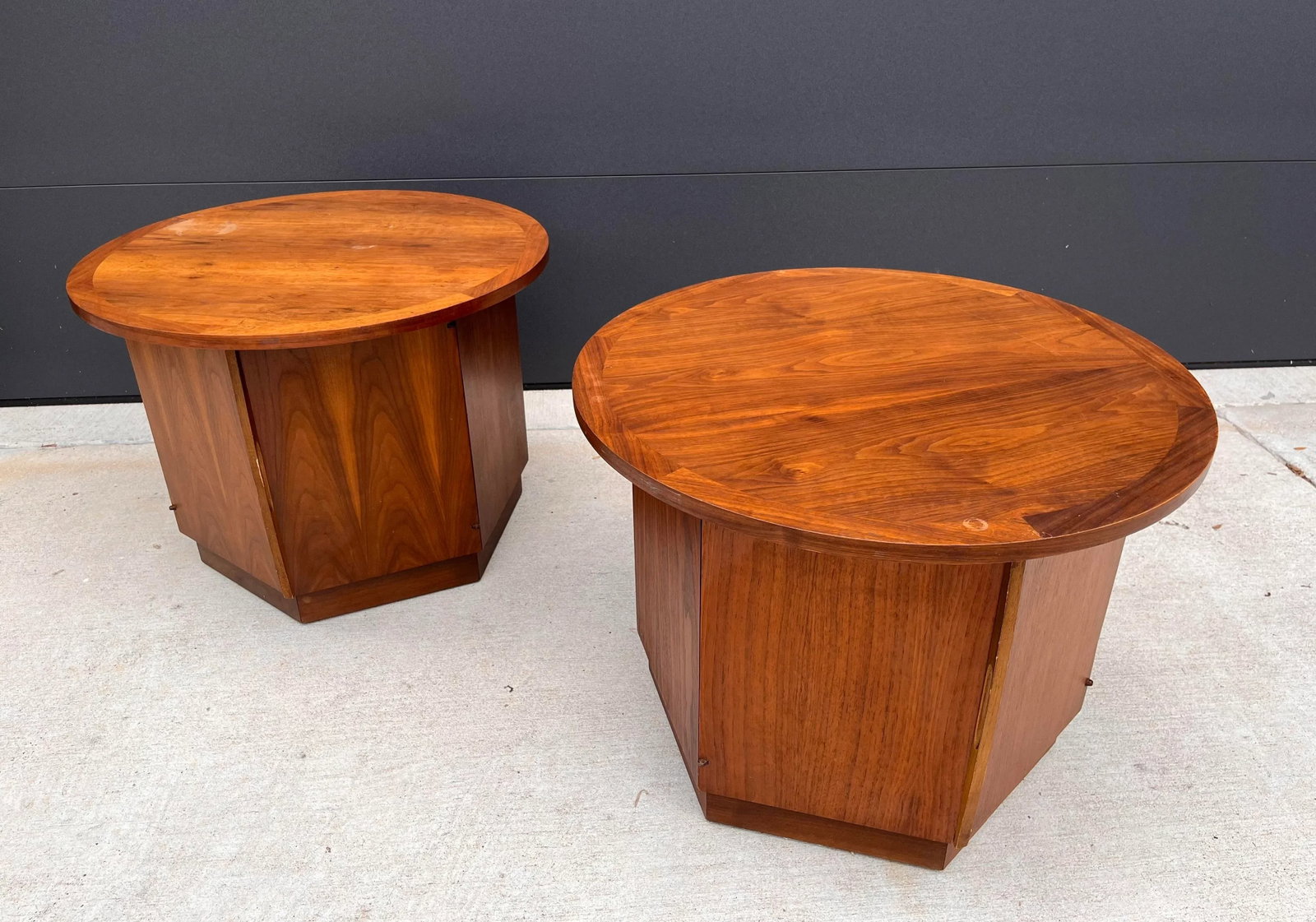Pair of Mid Century Lane Furniture Hexagon Storage Side Tables - 13