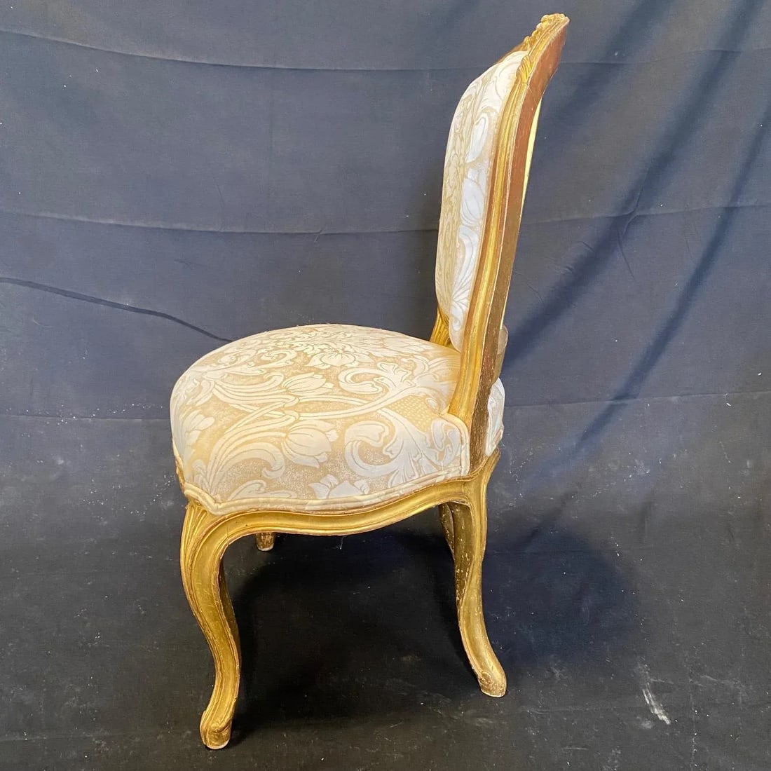 French Louis XV Gold Slipper Chairs -A Pair - 3