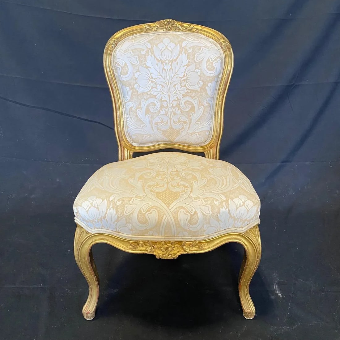 French Louis XV Gold Slipper Chairs -A Pair - 4