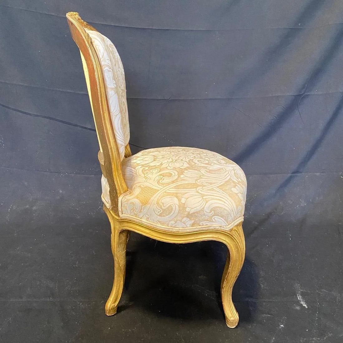 French Louis XV Gold Slipper Chairs -A Pair - 6
