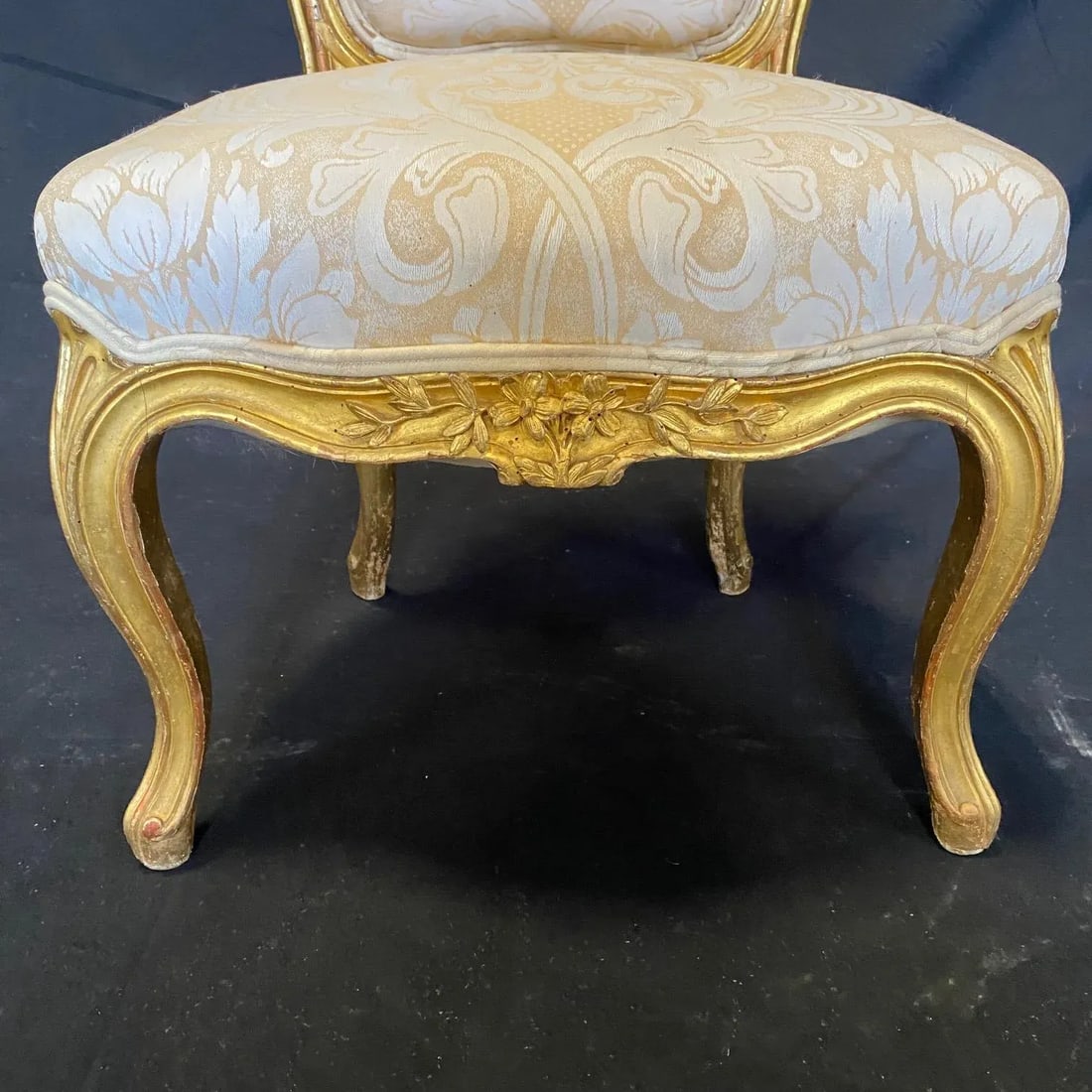 French Louis XV Gold Slipper Chairs -A Pair - 8
