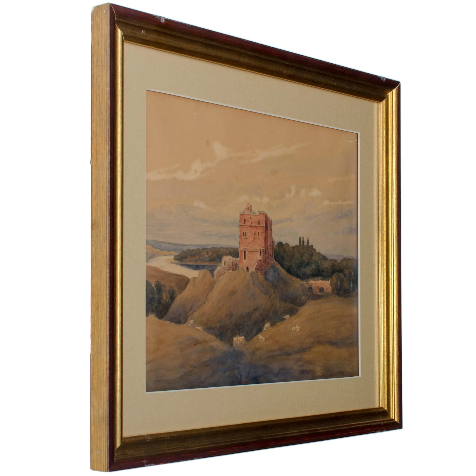 Watercolor of Norham Castle, Northumberland, England - 2