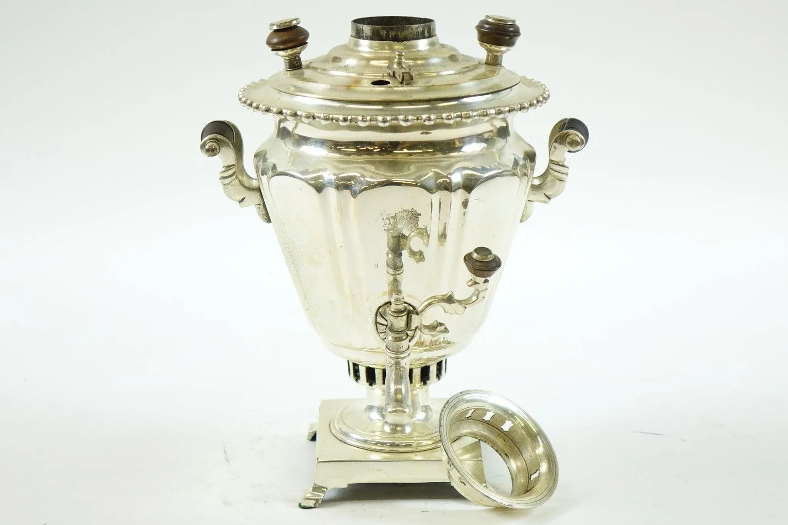 Antique Silver Plated Russian Samovar - 4