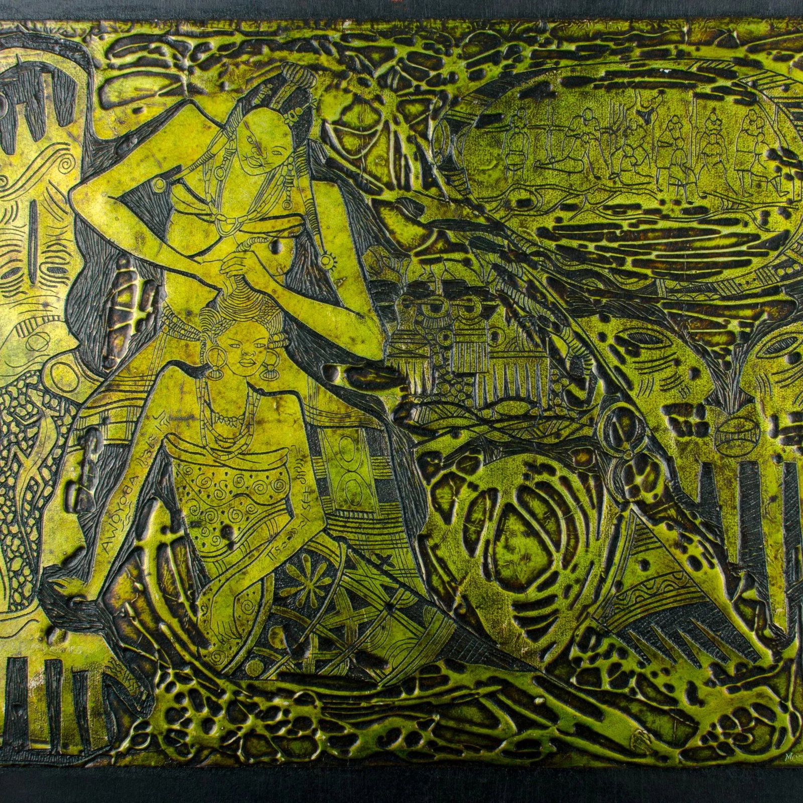 "Mirrows & Combs" Nigerian Metal Relief - 3