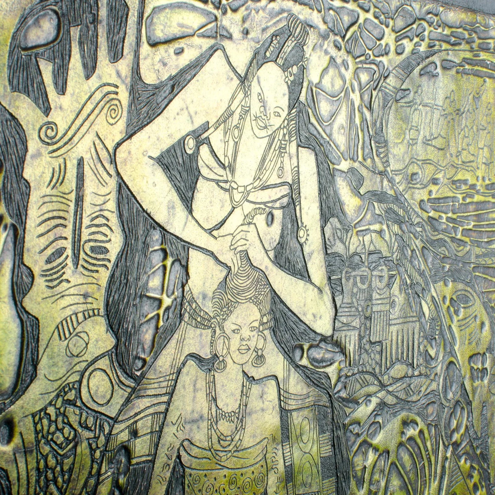 "Mirrows & Combs" Nigerian Metal Relief - 4