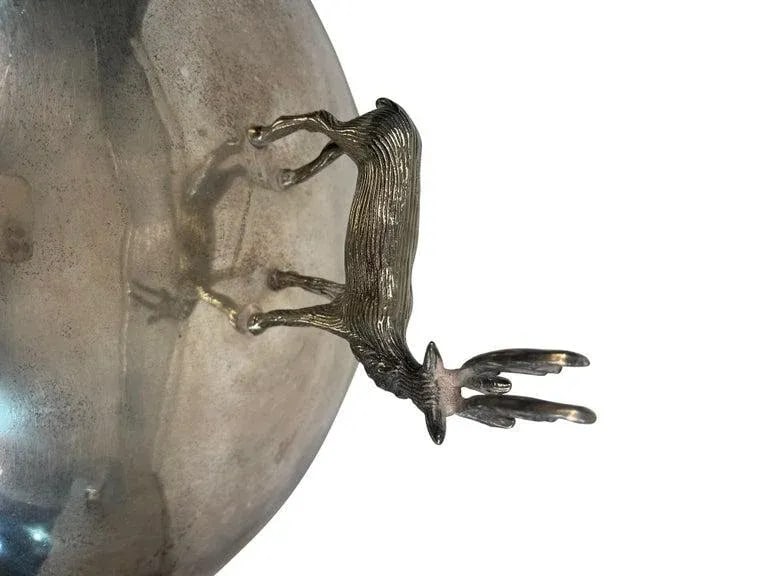 Antique Stag Covered Silverplate Meat Dome - 2