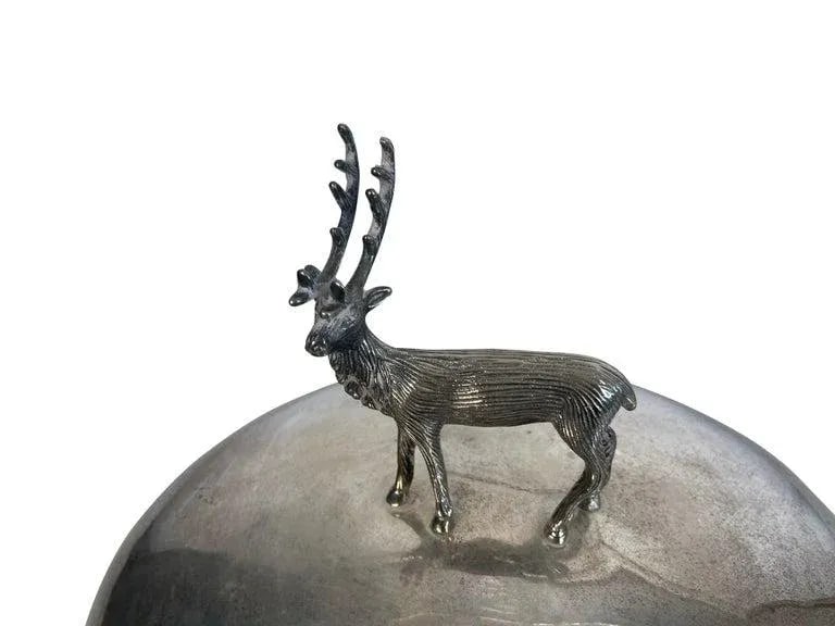 Antique Stag Covered Silverplate Meat Dome - 5