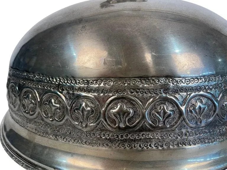 Antique Stag Covered Silverplate Meat Dome - 6
