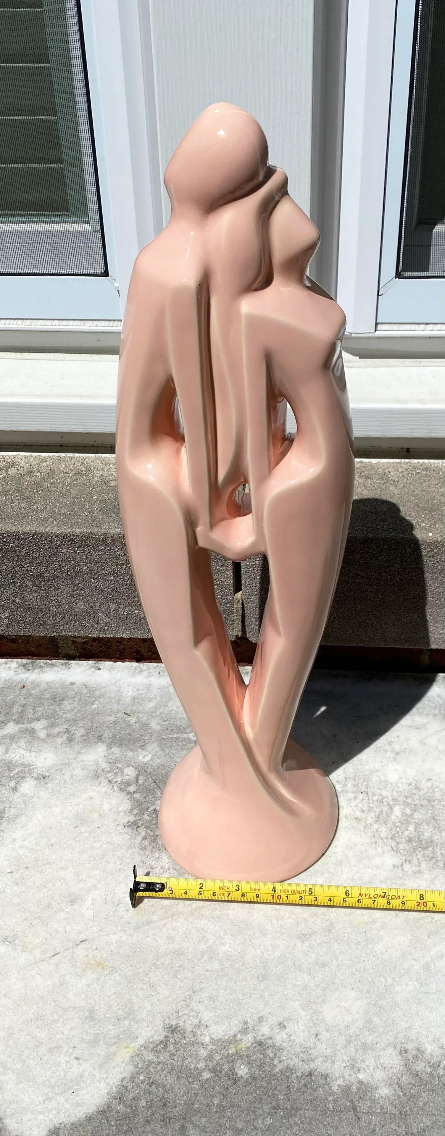 1980's Memphis Design Style Royal Haeger Art Pottery Pink Ceramic "Lovers Harmony" Table Top Statute - 10