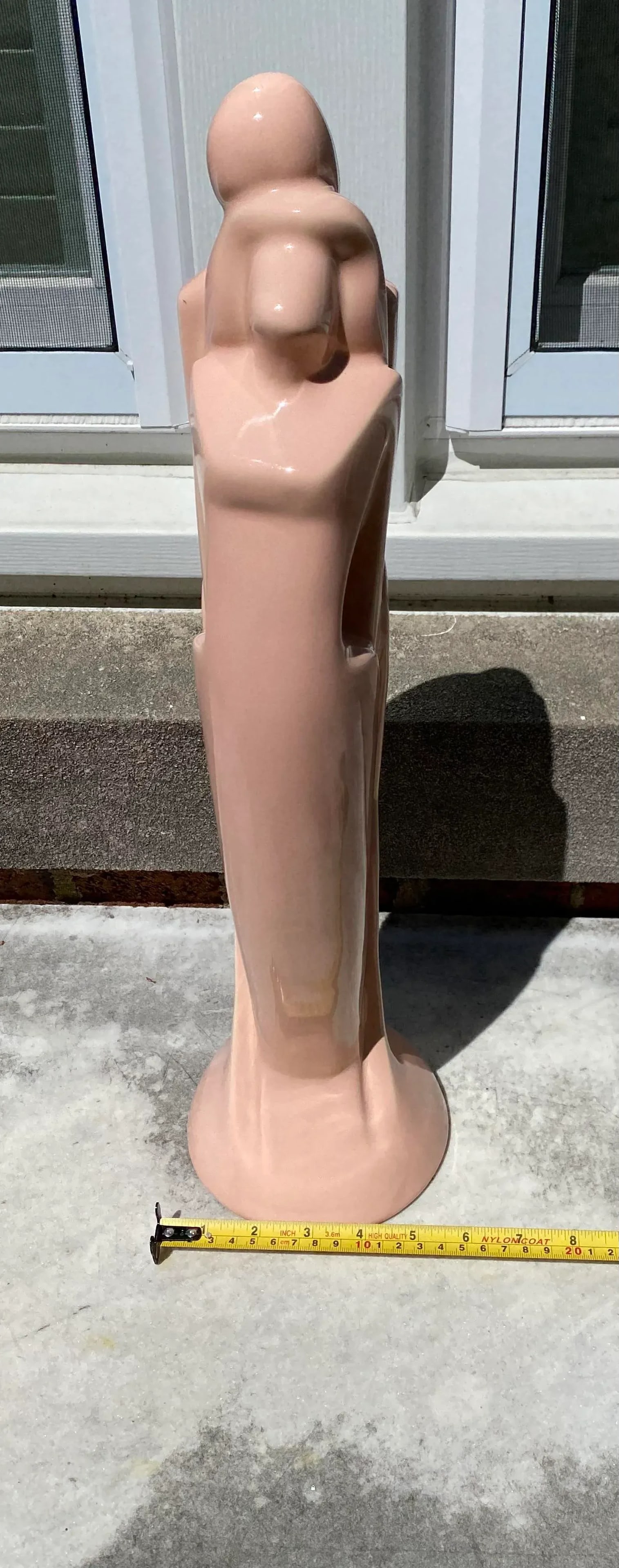 1980's Memphis Design Style Royal Haeger Art Pottery Pink Ceramic "Lovers Harmony" Table Top Statute - 11