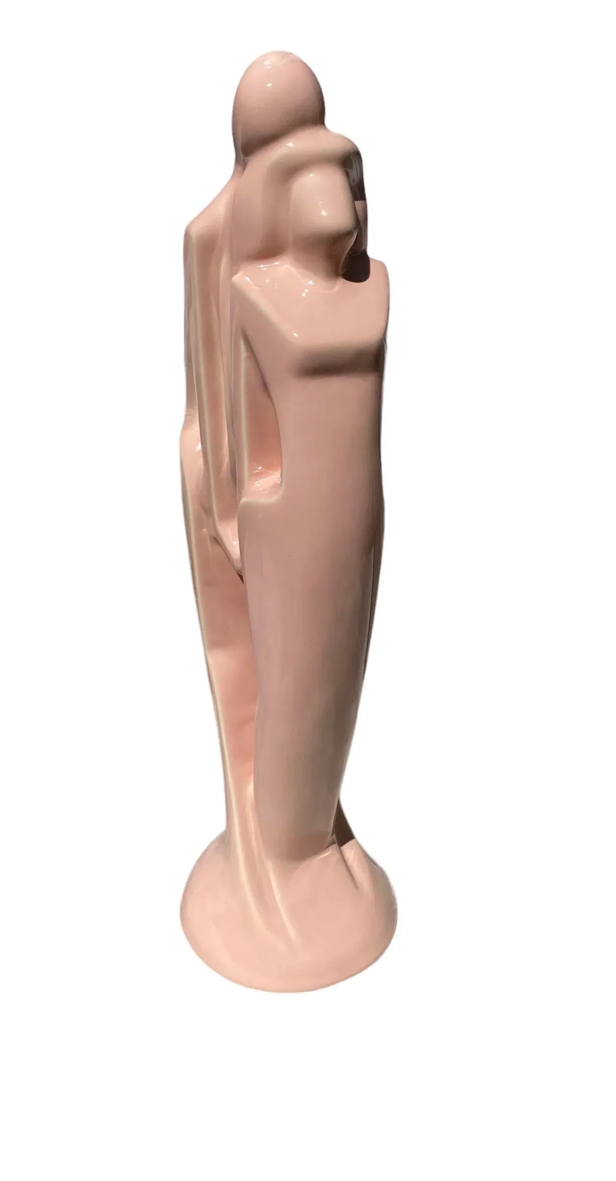 1980's Memphis Design Style Royal Haeger Art Pottery Pink Ceramic "Lovers Harmony" Table Top Statute - 2