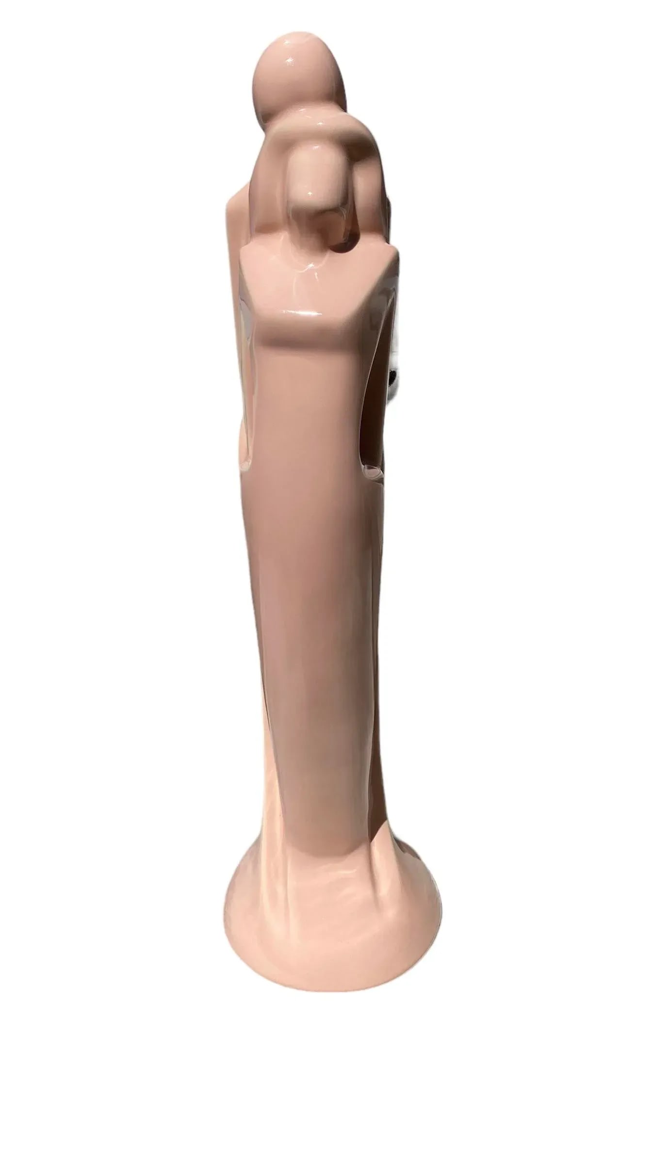 1980's Memphis Design Style Royal Haeger Art Pottery Pink Ceramic "Lovers Harmony" Table Top Statute - 3