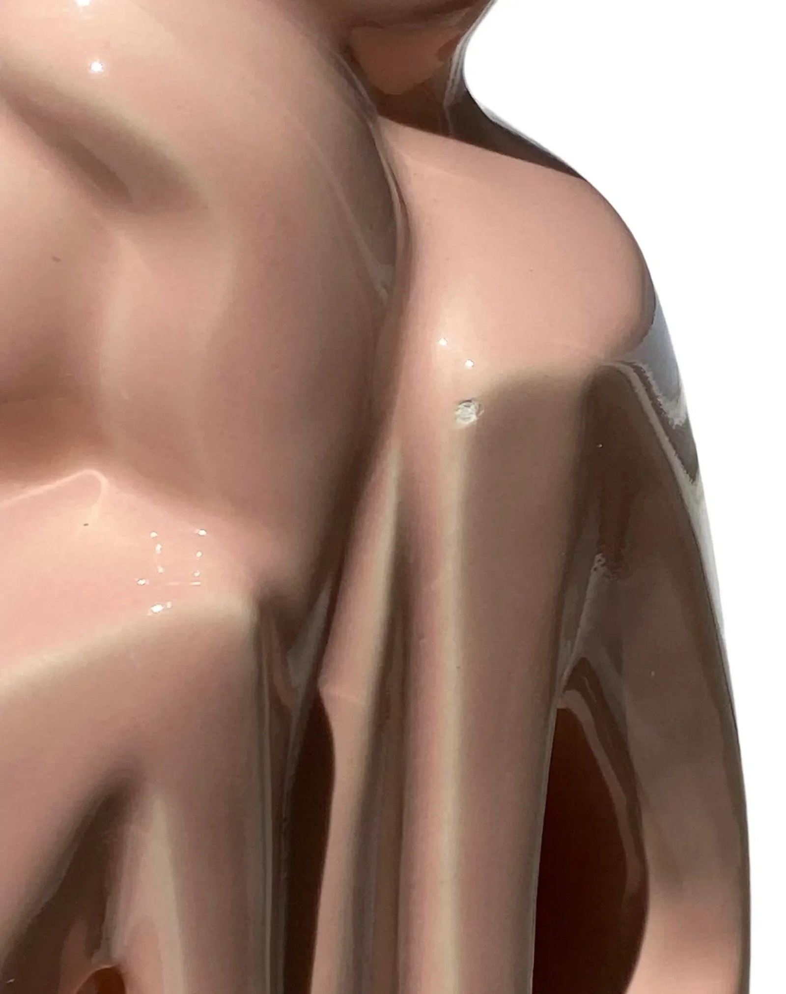 1980's Memphis Design Style Royal Haeger Art Pottery Pink Ceramic "Lovers Harmony" Table Top Statute - 8
