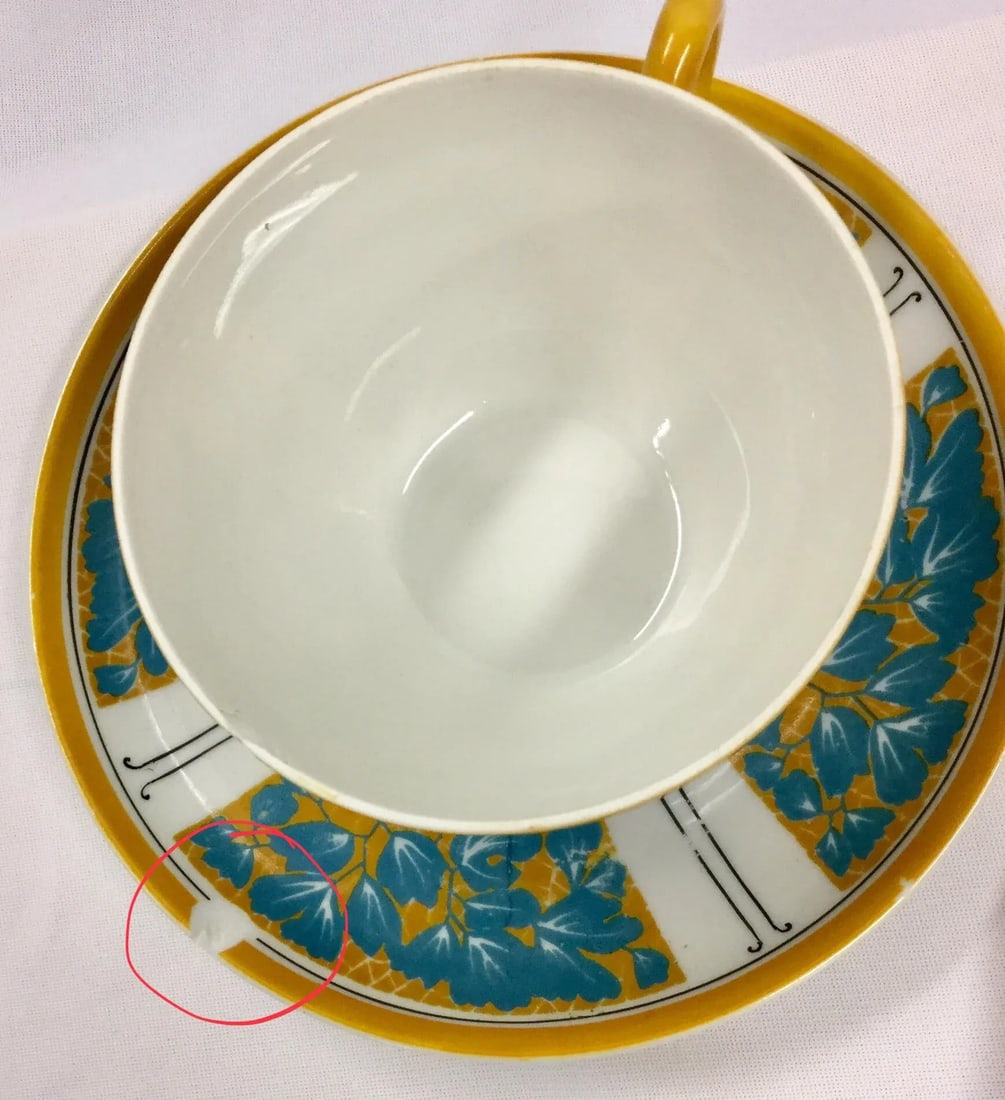 E. Dumas Limoges France Teacups & Milk Pitcher - Service for 10 - 4