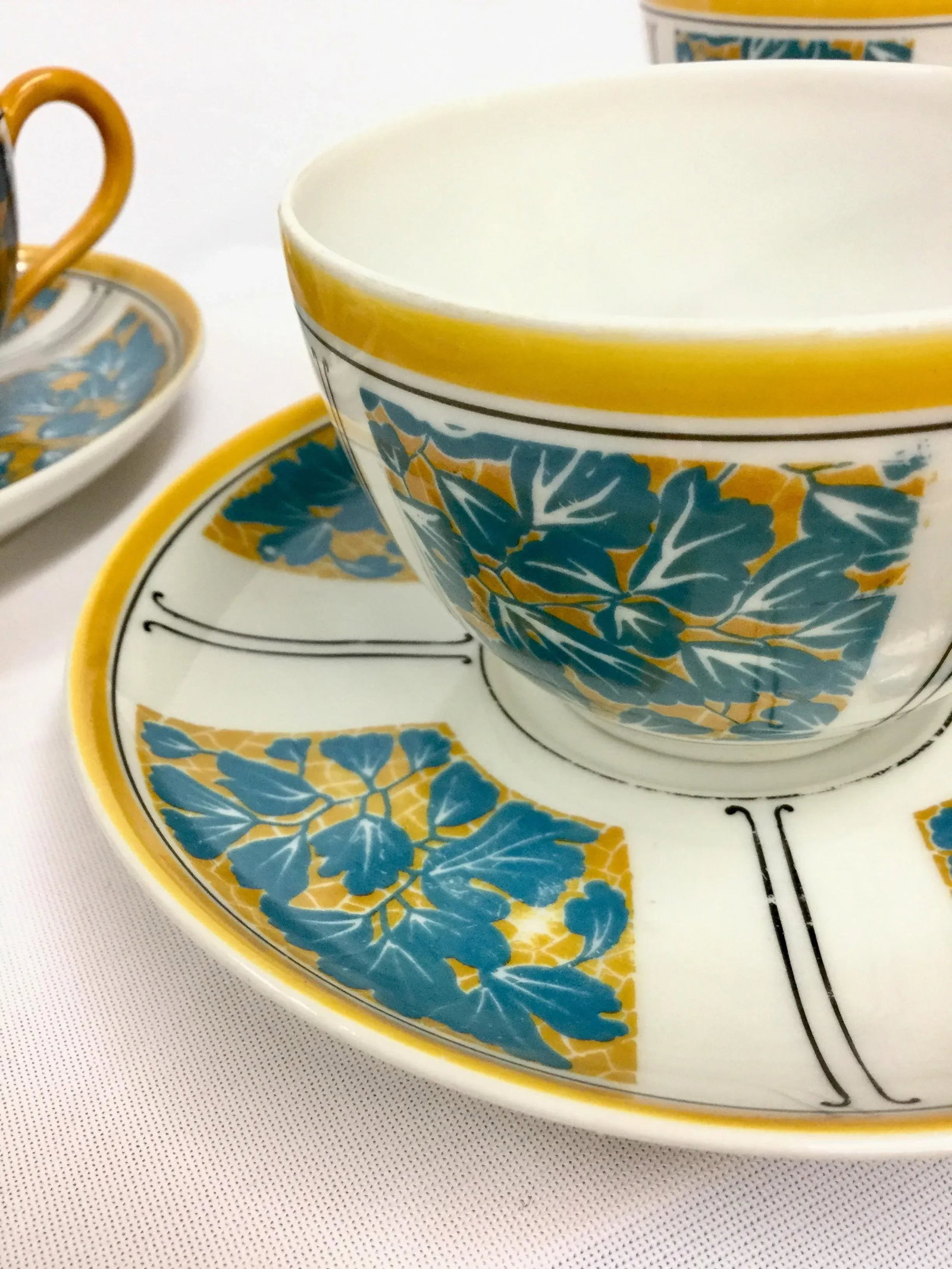 E. Dumas Limoges France Teacups & Milk Pitcher - Service for 10 - 8