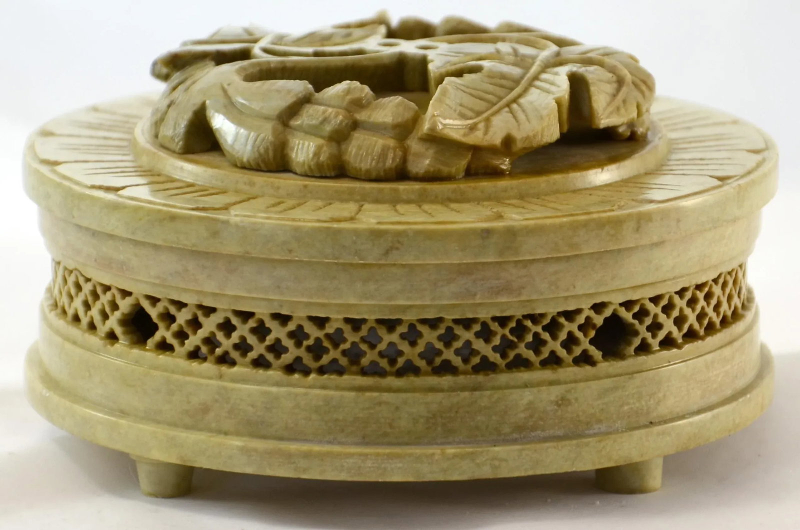 Artisan Carved Soapstone Box - 2