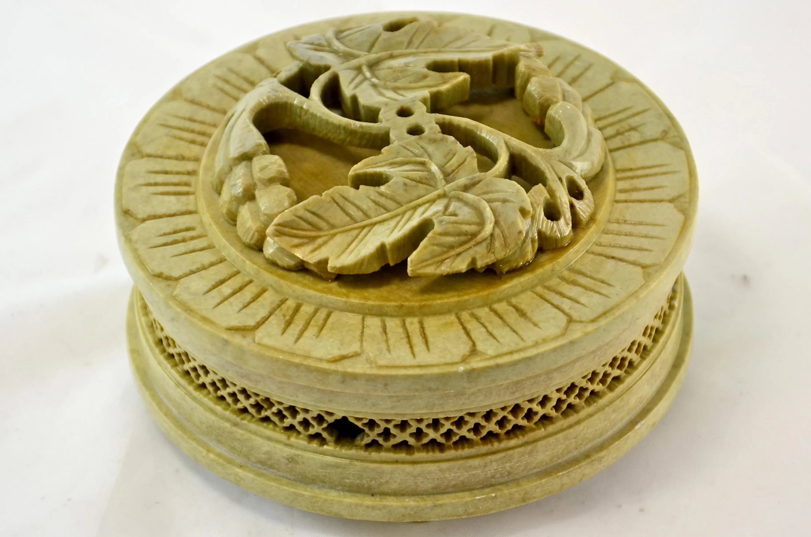 Artisan Carved Soapstone Box - 3