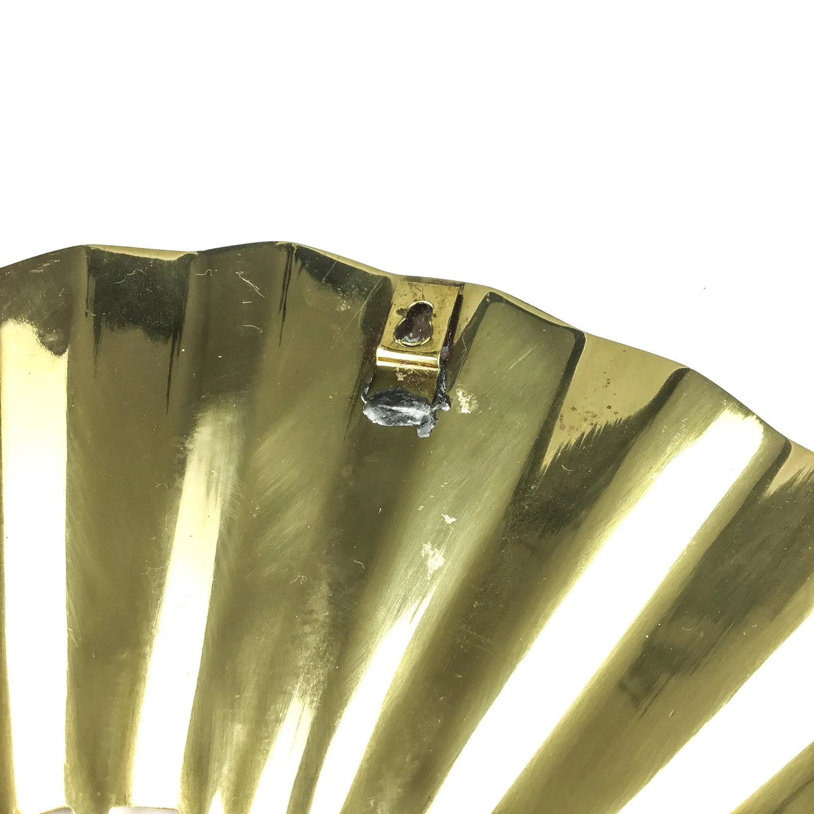 Vintage Carved Solid Brass Fan Wall Art - 10
