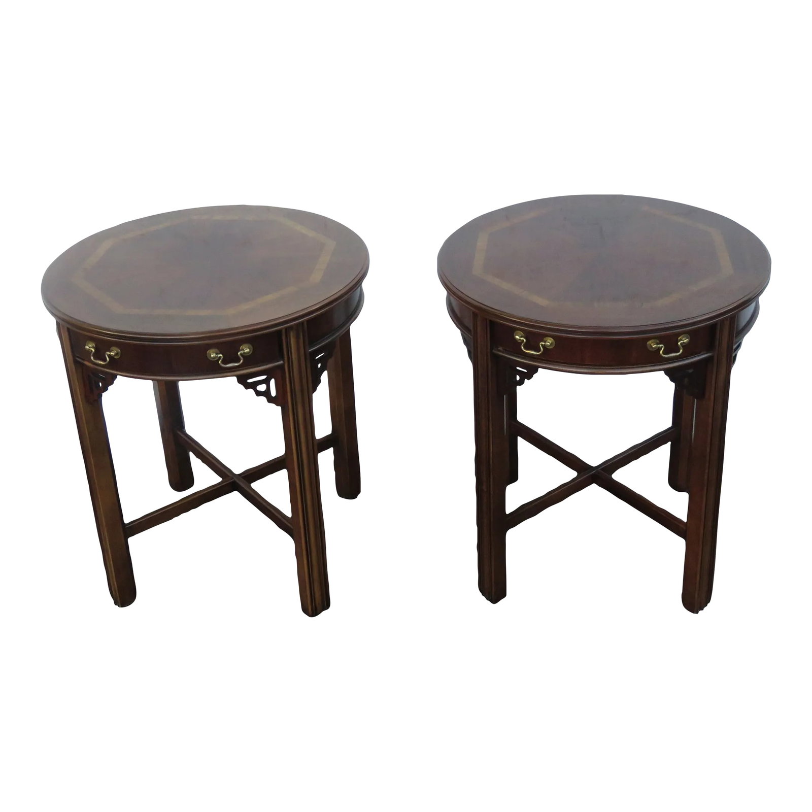 Lane Hollywood Regency Inlay Side End Tables a Pair (1 of 13)
