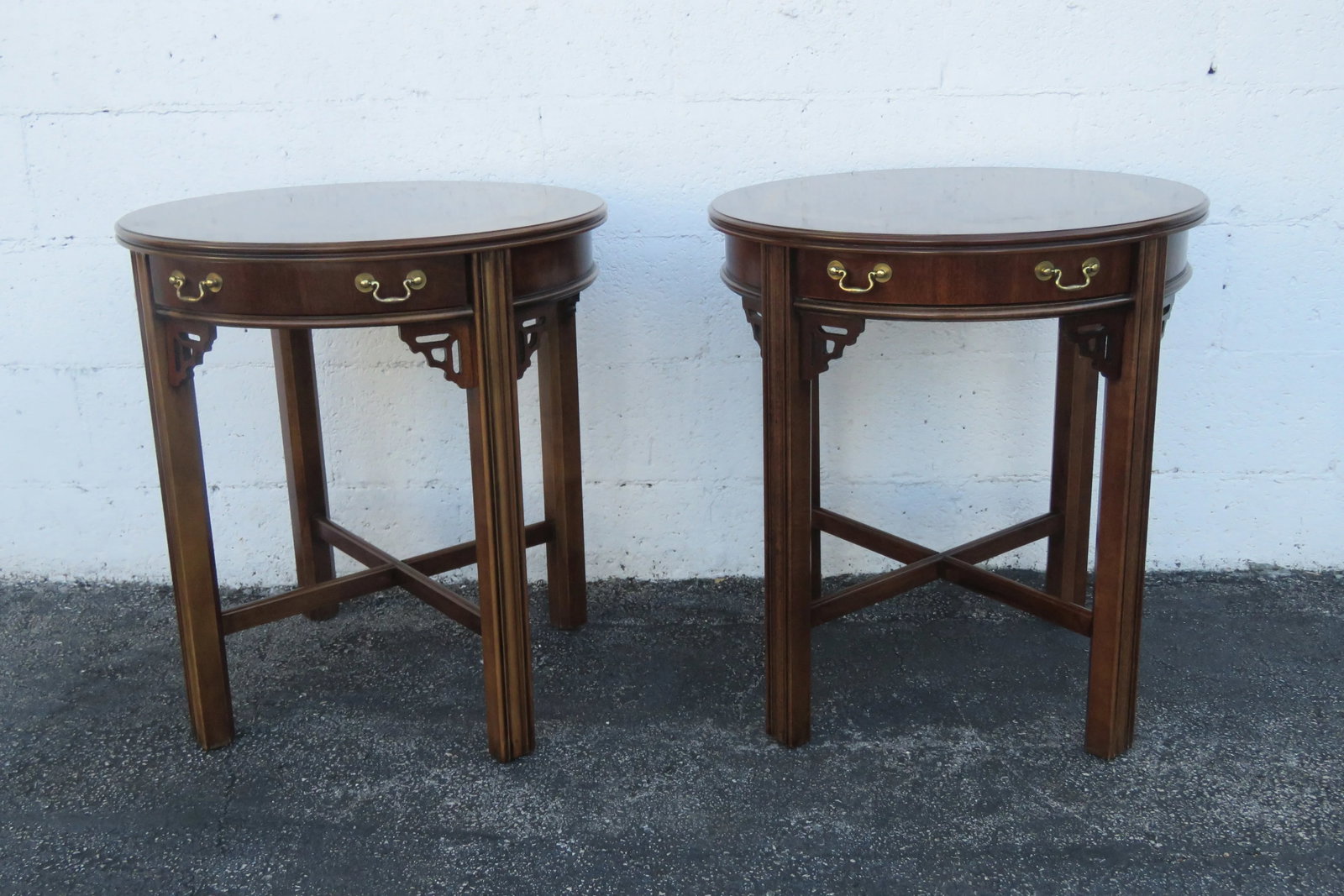 Lane Hollywood Regency Inlay Side End Tables a Pair - 3