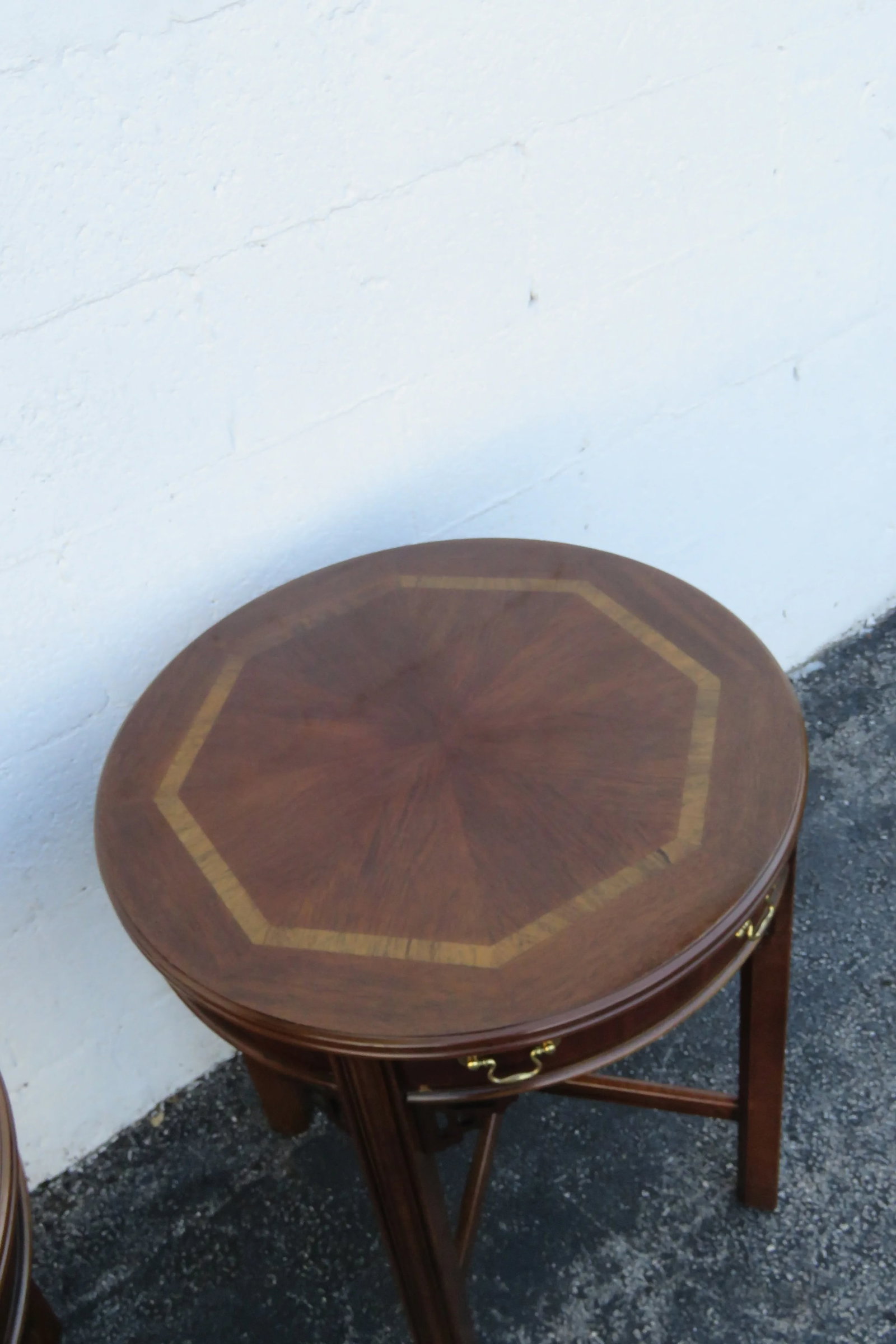 Lane Hollywood Regency Inlay Side End Tables a Pair - 4