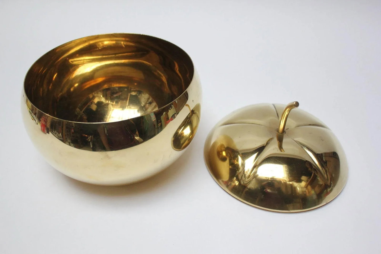 Italian Modernist Brass "Pumpkin" Ice Bucket - 3