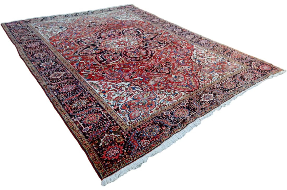 Antique Persian Heriz Rug - 9' 11" by 13' 1" - 3