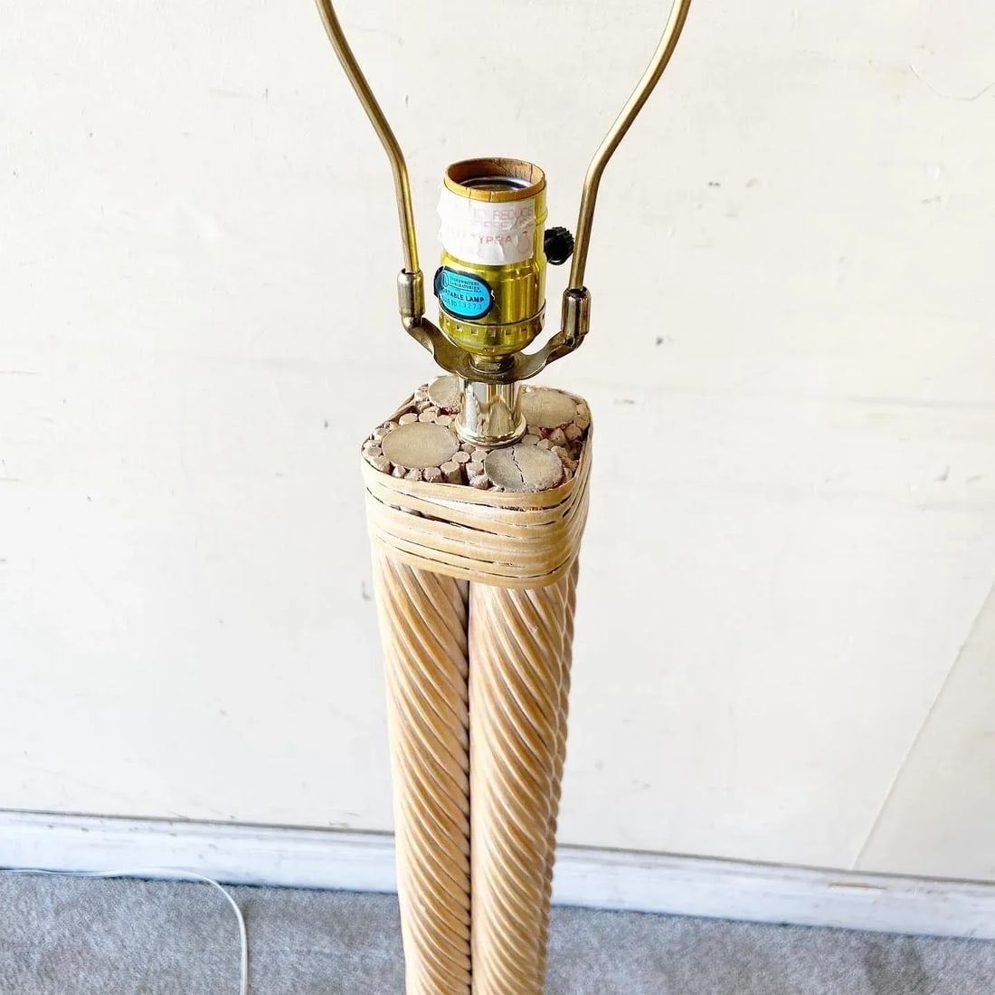 Boho Chic Twisted Pencil Reed Floor Lamp - 6