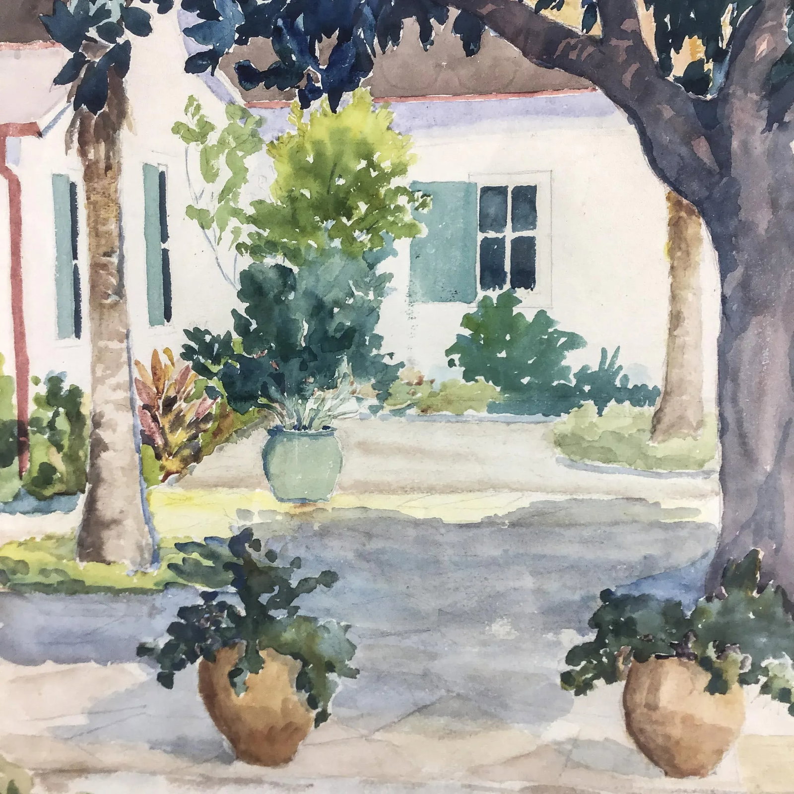1960's Original Watercolor Framed Painting - 2