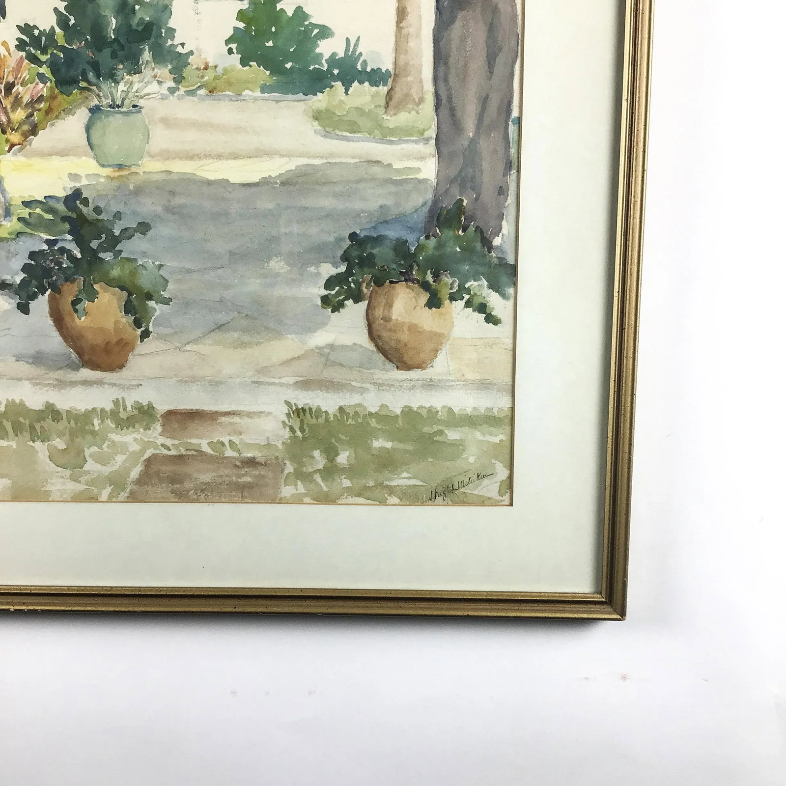 1960's Original Watercolor Framed Painting - 4