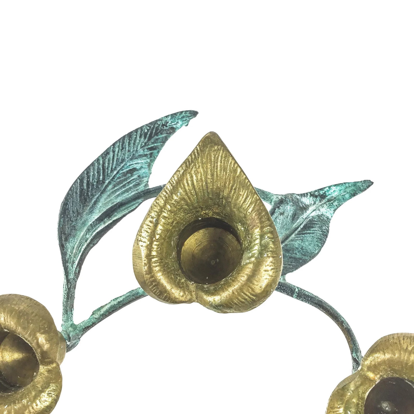 Free Form Artisan Brass Candle Holder Sculpture - 3