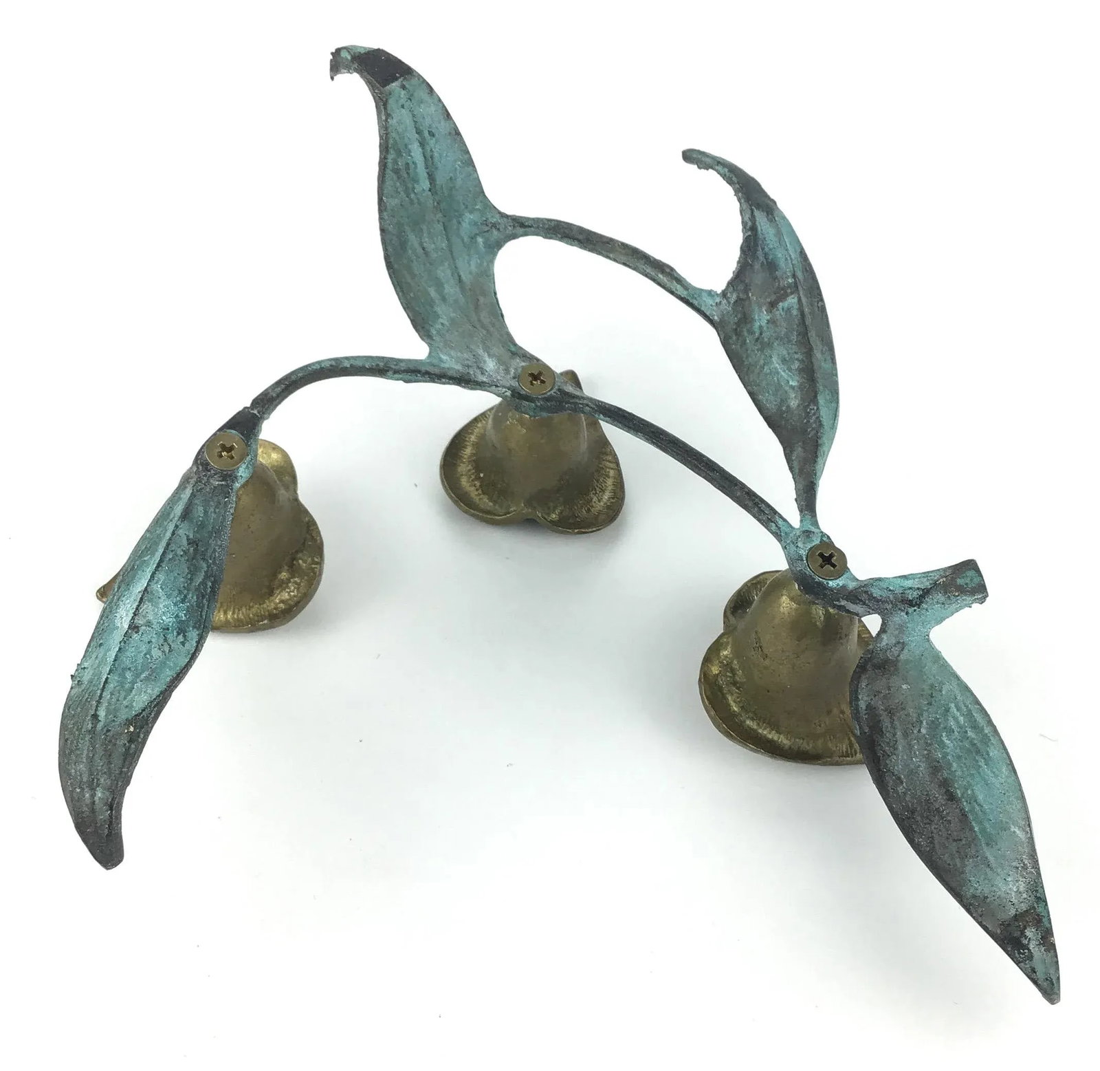 Free Form Artisan Brass Candle Holder Sculpture - 8