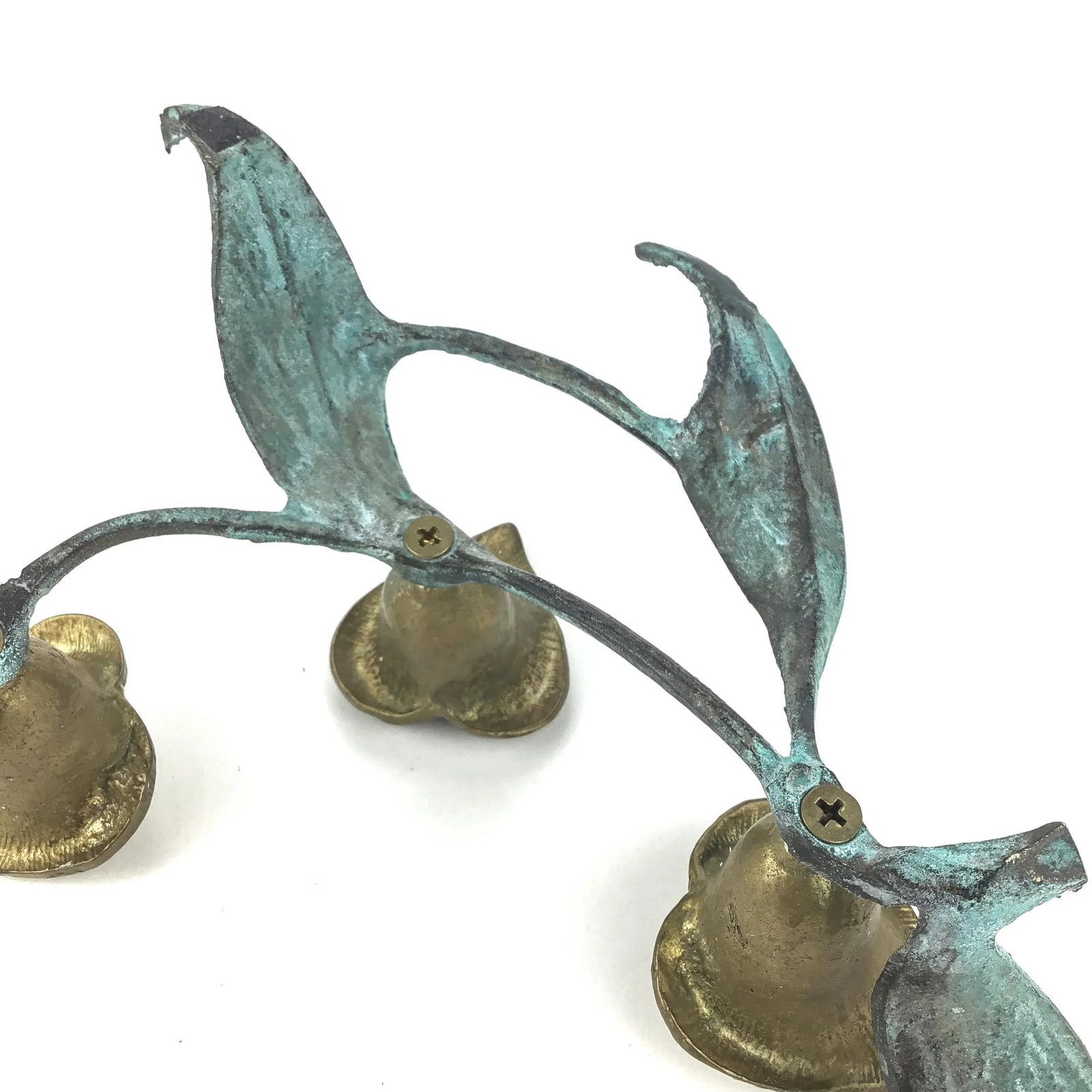 Free Form Artisan Brass Candle Holder Sculpture - 9
