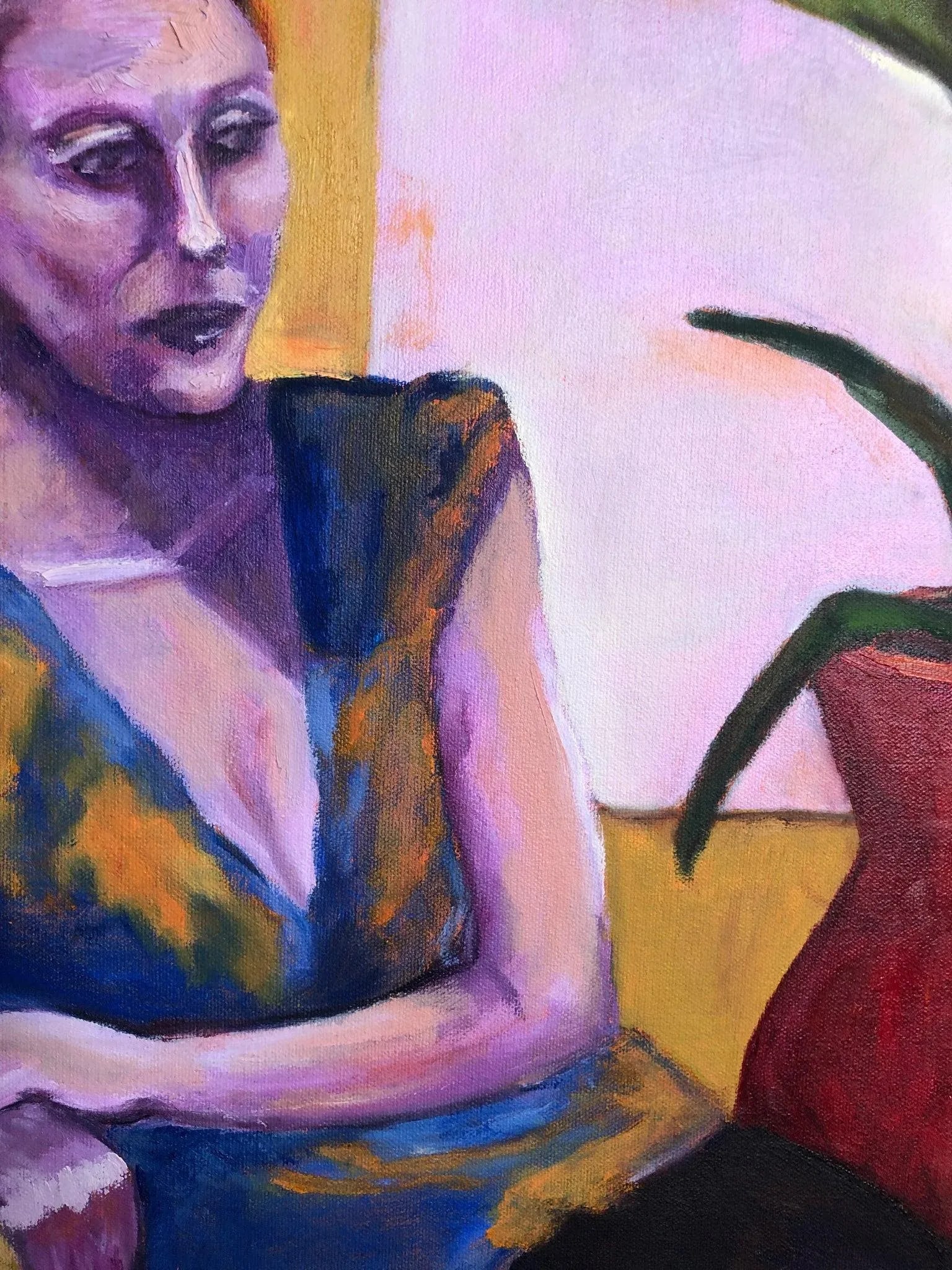 "The Quiet Recline" - Late 20th Century Oil on Canvas, Framed - 3