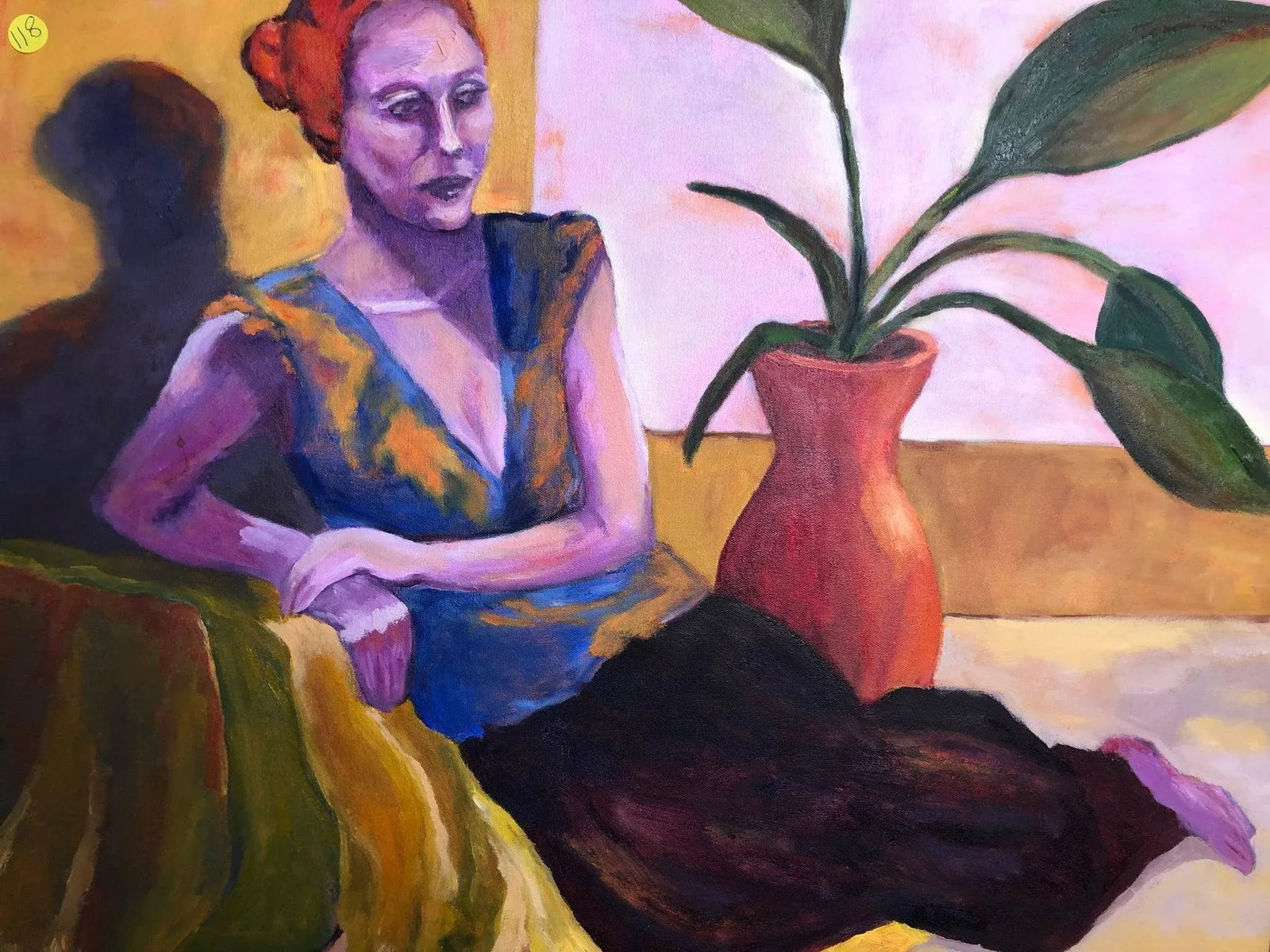 "The Quiet Recline" - Late 20th Century Oil on Canvas, Framed - 4