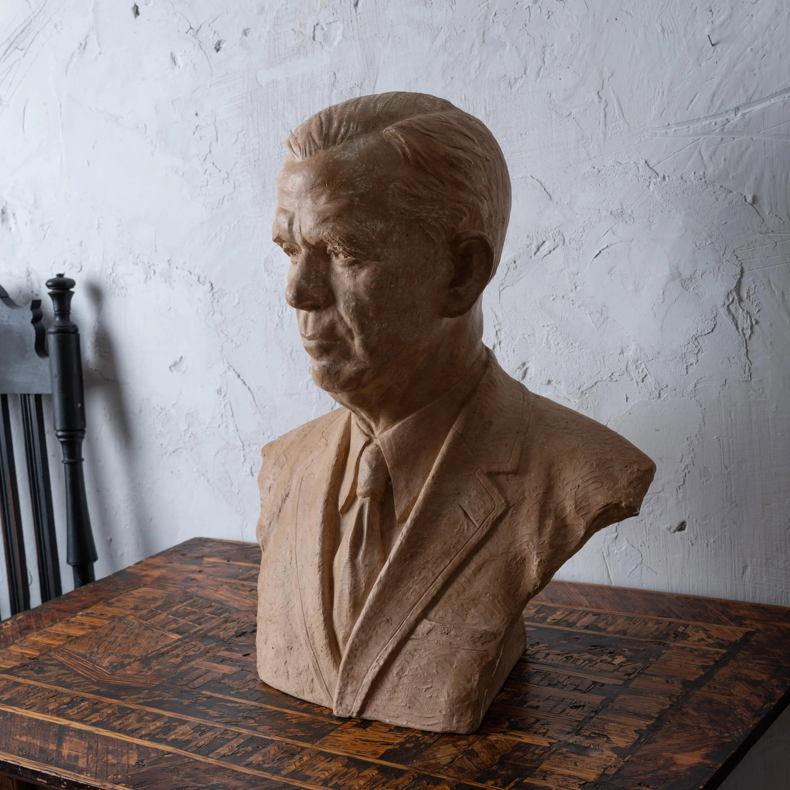 General George C. Marshall Plaster Bust by Rosario Russell Fiore - 3