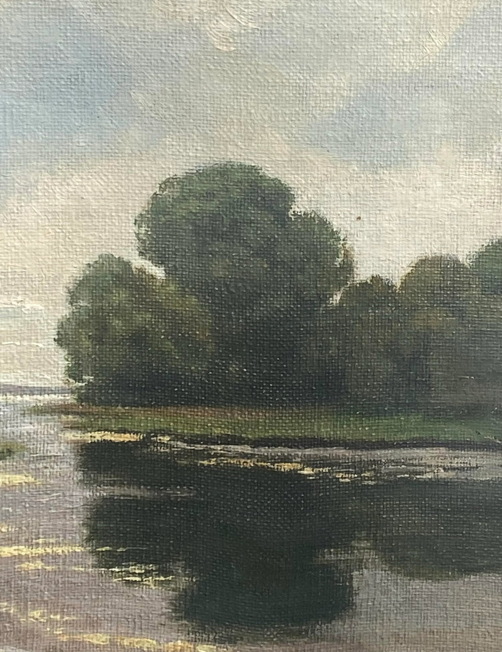 1920 Framed Oil on Board Landscape "Delmarva" by Artist R. Kiemitz - 2