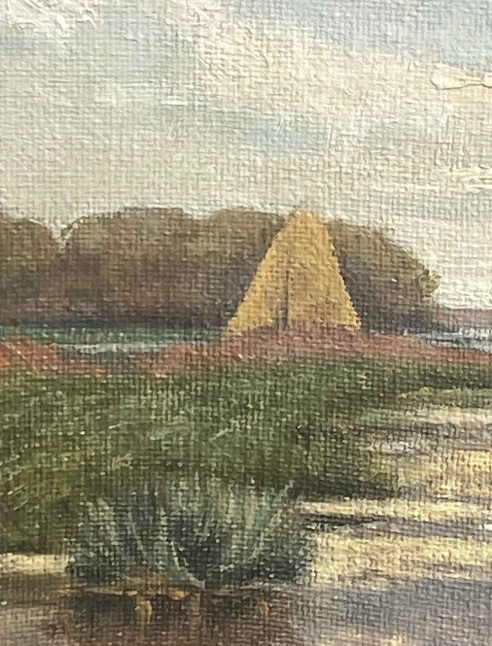 1920 Framed Oil on Board Landscape "Delmarva" by Artist R. Kiemitz - 4