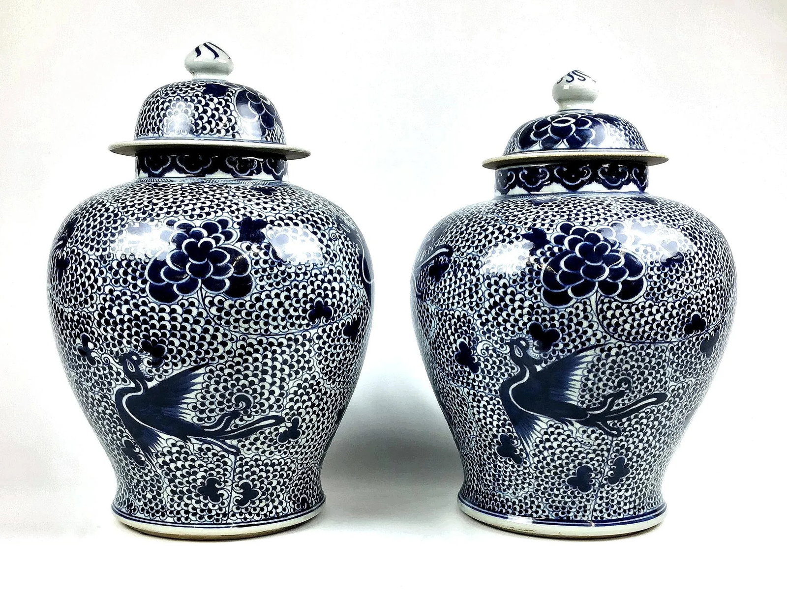 Early 20th Century Antique Asian Porcelain Ginger Jars- a Pair - 12