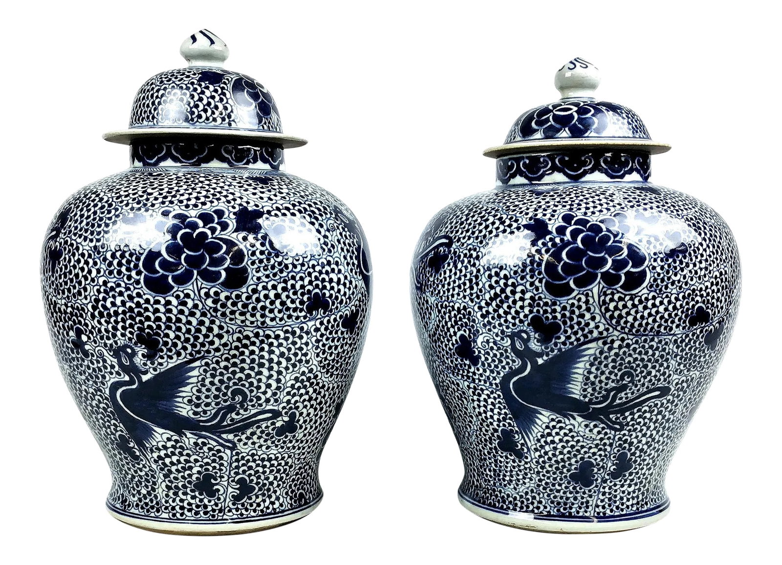 Early 20th Century Antique Asian Porcelain Ginger Jars- a Pair (1 of 12)