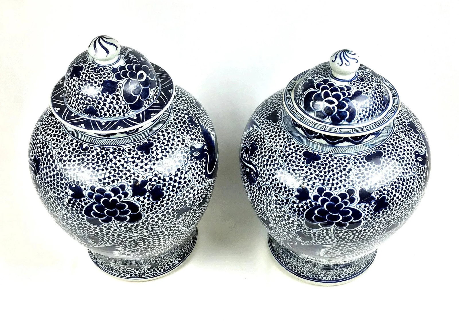 Early 20th Century Antique Asian Porcelain Ginger Jars- a Pair - 4