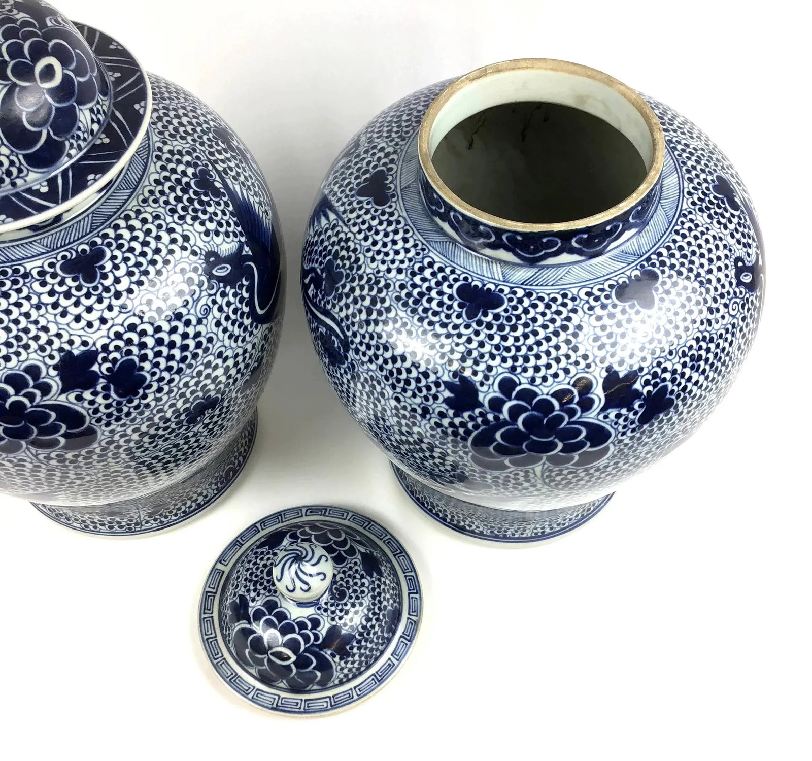 Early 20th Century Antique Asian Porcelain Ginger Jars- a Pair - 6