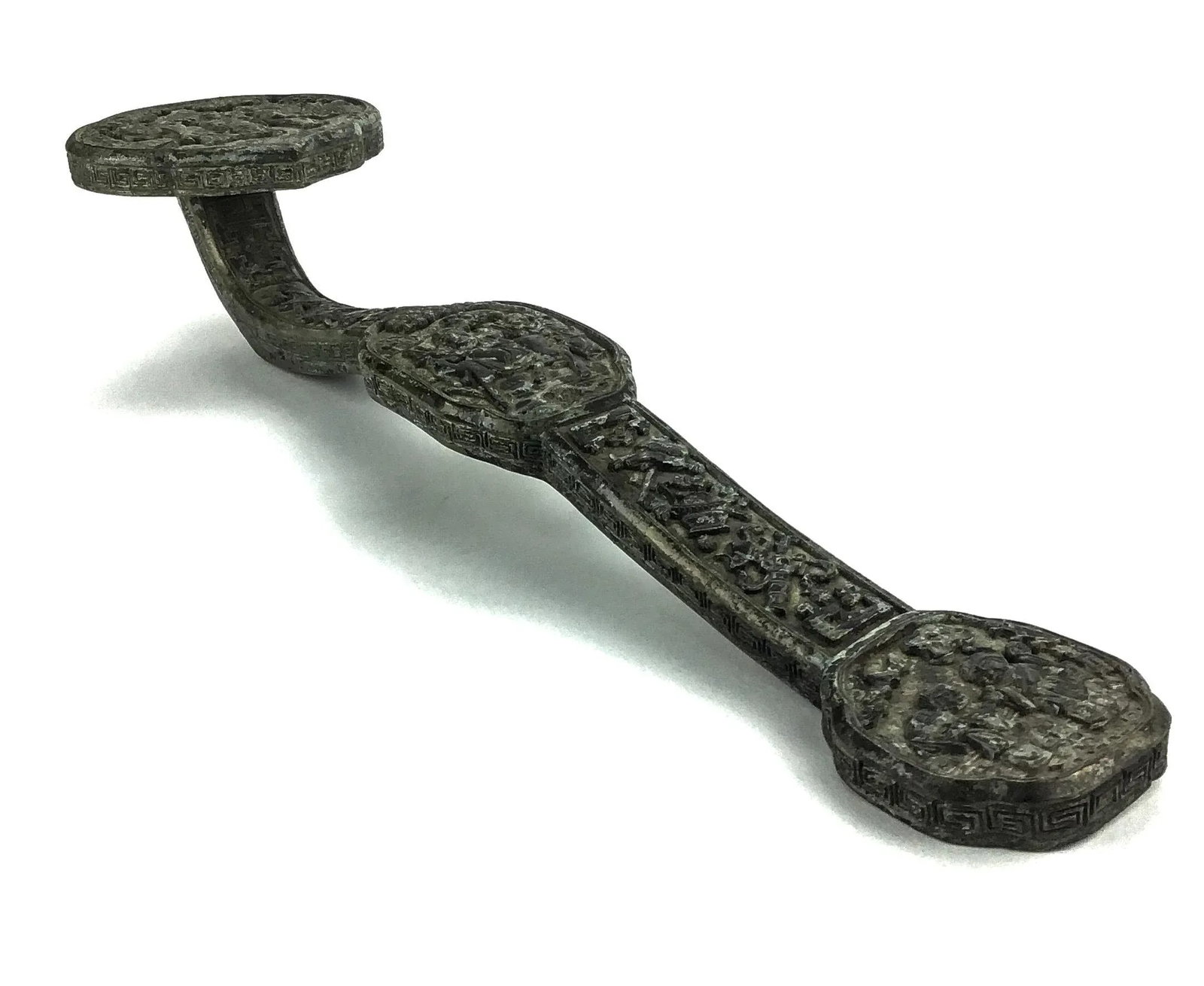 Lacquered Bronze Ceremonial Scepter Symbolizing Power and Fortune in Chinese Folklore - 13