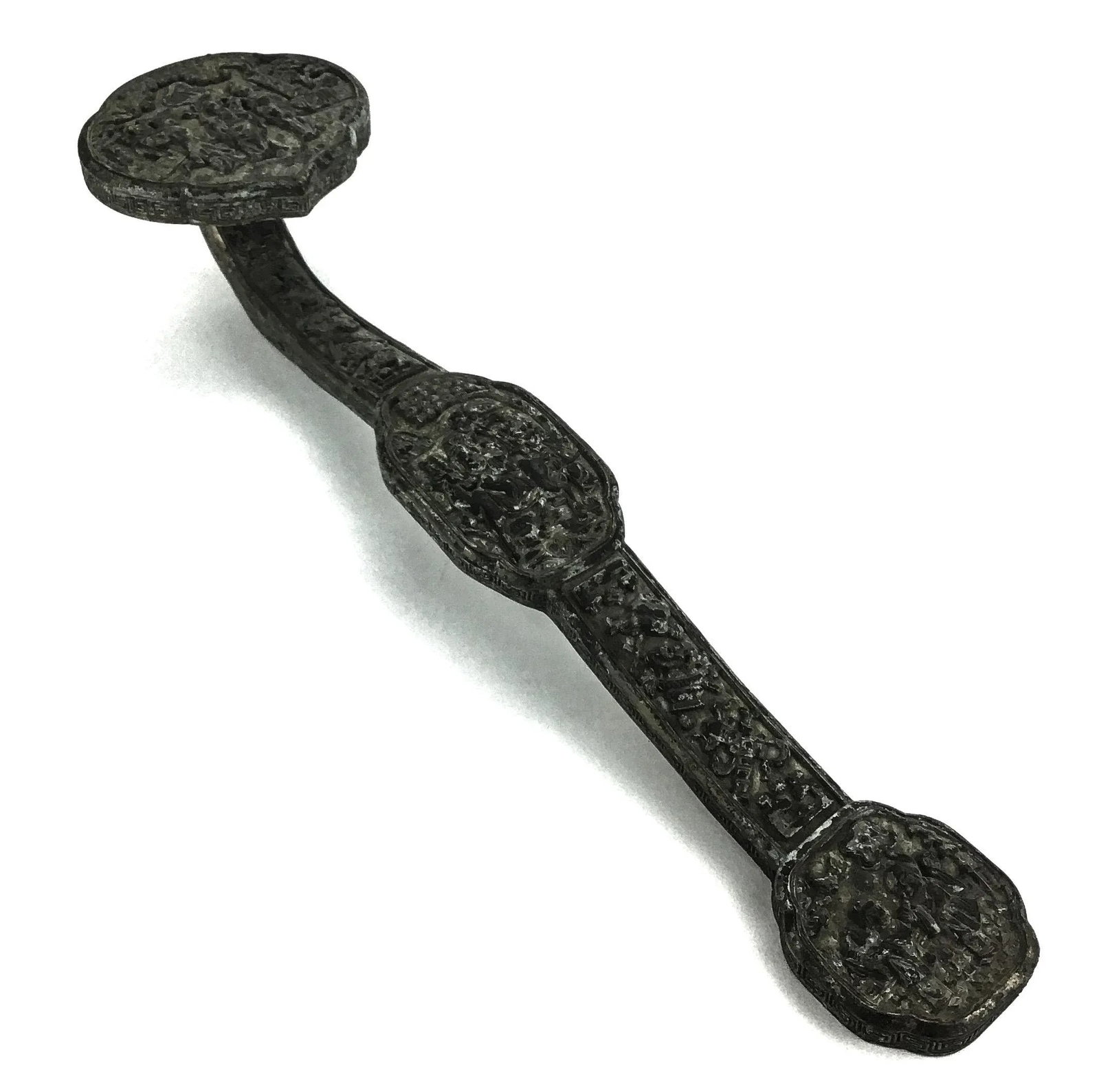 Lacquered Bronze Ceremonial Scepter Symbolizing Power and Fortune in Chinese Folklore - 3