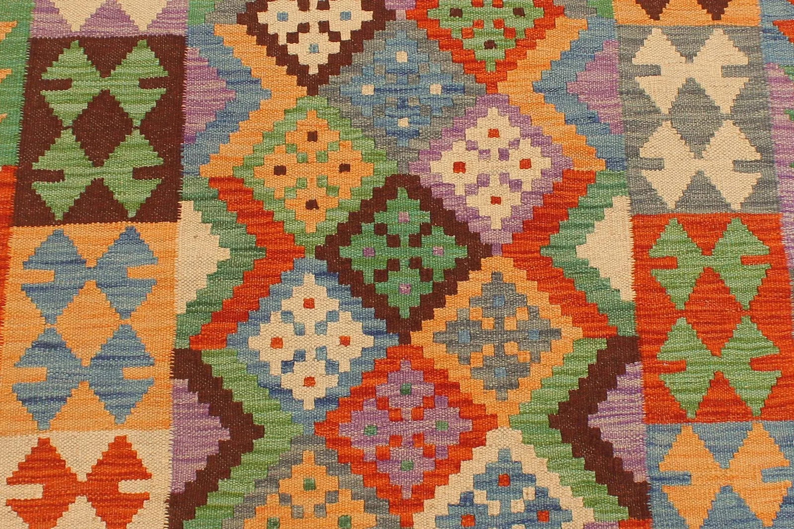 Boho Chic Kilim Gray Rust Hand Woven Rug - 2'9" X 9'7" - 5